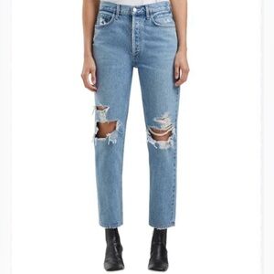 Agolde Jeans Women’s High Rise Relaxed Tapered Distressed Size 28